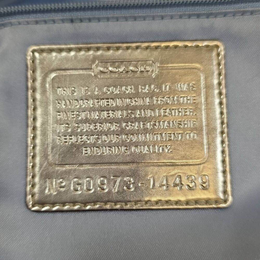 Coach Poppy Glam Tote Bag G0973-14439 – Shimmer Silver Op Art Metallic Signature - Picture 13 of 16